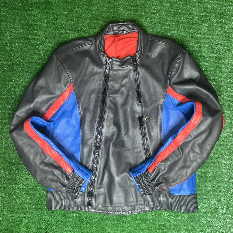 Chaqueta de cuero vintage para motocicleta BMW Foto 1 de 4