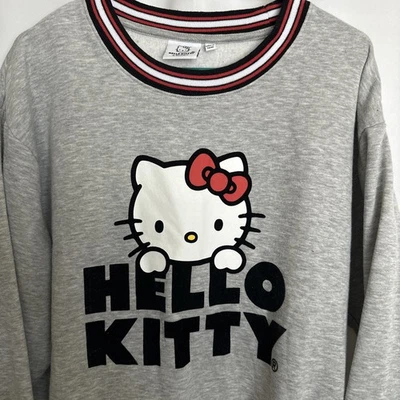 Hello Kitty By Sanrio Sweatshirt Crew Neck Longsleeve Oversized Grey XL #239 - Изображение 1 из 4