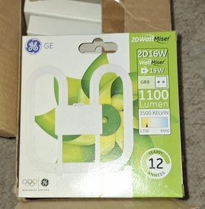8 X GE 2 Pin GR8 16 15 WATT 2D WATTMISER 2D16W 1100 LUMEN LAMP/BULB 3500 KELVIN - Picture 1 of 3