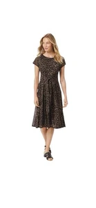 Abito stile nord donna M maglia morbida foderato leopardato cravatta fascia elasticizzato coquette glam - Foto 1 di 8