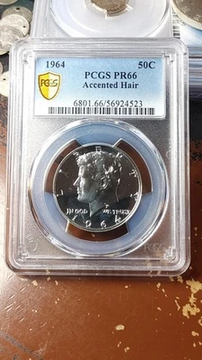 1964 Proof Accented Hair Kennedy 90% Silver Half Dollar PCGS PR66           5408 - Image 1 of 4