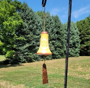Vintage 1973 Pacific Stoneware Ceramic Bell Wind Chime Hand Painted - Picture 1 of 7