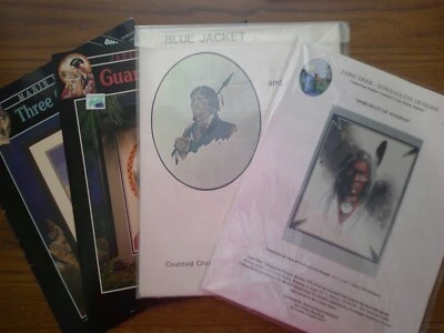Lot of 4 Native American Indian Cross Stitch Patterns - all pictured & listed - Image 1 of 3