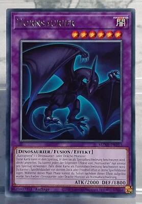 YUGIOH Playset - 3x Hornsaurier - Rare/Fusion - Maze of Millennia - DE/NM - Bild 1 von 2