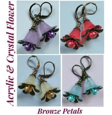 ACRÍLICO Flores VIDRIO PERLA BRONCE Artesanal Tú eliges XX Foto 1 de 4