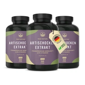 3x Artischocken Extrakt = 1080 Kapseln (600mg) - 2400mg Tagesdosis - TRUE NATURE - Bild 1 von 6