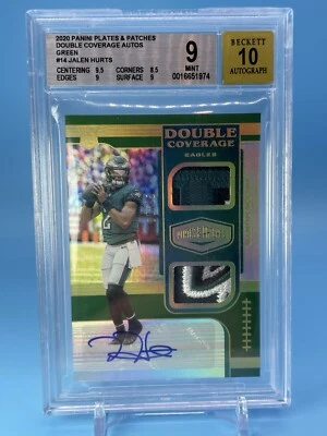 2020 Plates & Patches ~ JALEN HURTS ~ RC Patch AUTO 🔥 #’d /15 🔥 ~ BGS 9/10 🔥 - Image 1 of 4