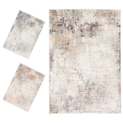 Tappeto moderno motivo astratto pelo corto tappeto soggiorno beige blu arancione