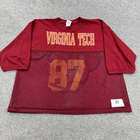 Vintage Virginia Tech Hokies Jersey Men XL Trainning Shirt USA Cropped 80s 90s Cover