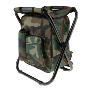 Portable Folding Backpack Chair Camping Stool Cooler Bag Rucksack Beach Fishing - Picture 1 of 6