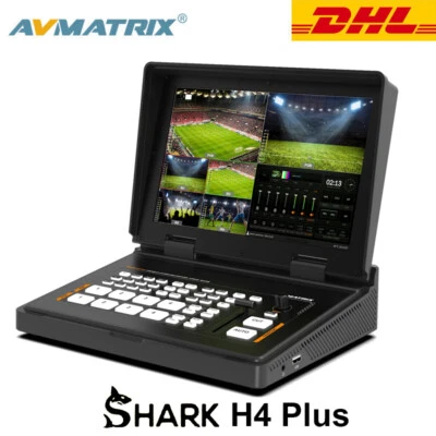 AVMATRIX Shark H4 Plus 4-CH HDMI Streaming Video Switcher with 10.1 inch Display - Image 1 of 4