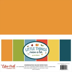 Echo Park Solids Collection Kit 12"X12"-Little Things Mean A Lot - 3 Pack - Picture 1 of 1