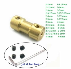 OD 9mm Copper Coupler Coupling for Motor Shaft Robot Smart Car 2mm-6mm Dia - Picture 1 of 3