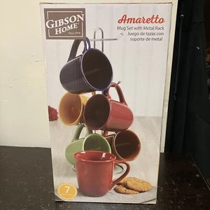 Gibson Home Café Amaretto Juego de tazas de 7 piezas con estante para cables - Imagen 1 de 6