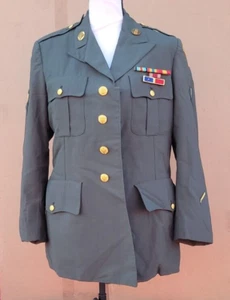 Vintage U.S. Army Vietnam War Era Dress Coat Army greens Uniform, 37 Short As Is - Bild 1 von 14