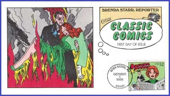 USA2 #3000t U/A COLLINS HAND PAINTED FDC   Comic Strip Classics - Brenda Starr - Image 1 of 1