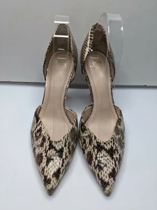 Marc Fisher Snake Animal Print Pump Heel Sandal leather sole  7.5M  - Picture 1 of 12
