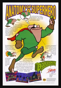 Poster stampa artistica Boogerman a Pick and Flick Adventure Sega Genesis SNES 13" X 19 - Foto 1 di 1