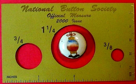 Antique Painted SATSUMA Ceramic Button-Asian Lantern 11/16" Object Hard 2 Find Cover