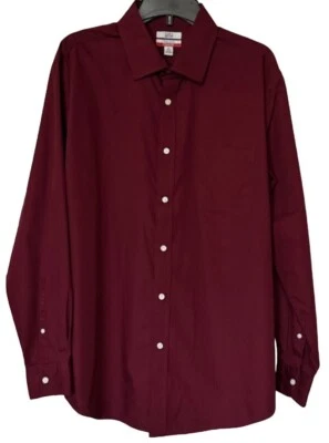 Camisa de vestir para hombre Croft & Barrow de fácil cuidado calce clásico rojo carmesí talla XL Foto 1 de 4