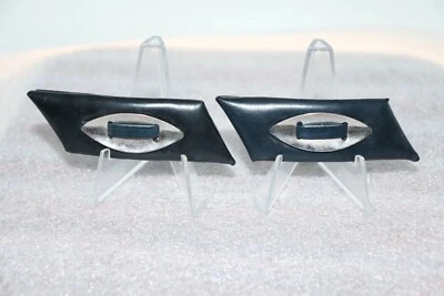 Antique Leather Shoe/Skirt Clip Buckles Black One Pair  - Image 1 of 4