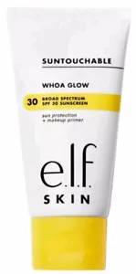 e.l.f. SKIN Suntouchable Whoa Glow FPS 30 Protector Solar Maquillaje Primer SUNBURST ~ Nuevo - Imagen 1 de 2