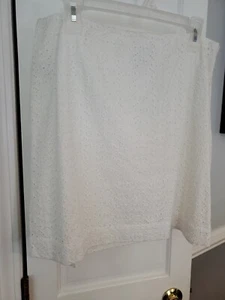 LL Bean Favorite Fit weißer Rock mit Ösen Größe 14P - Bild 1 von 9