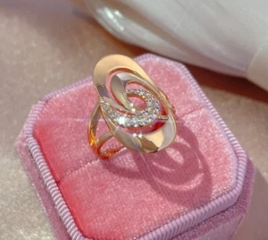 Ring 64Fingerring Goldring Cocktailring Zirkonia Rotgold 585 plated Damen - Bild 1 von 5