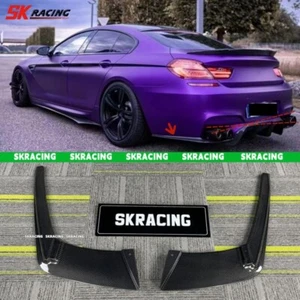 For BMW F06 F12 F13 M6 6-Series 13-18 Carbon Fiber Rear Diffuser Protect Lip 2PC - Picture 1 of 15