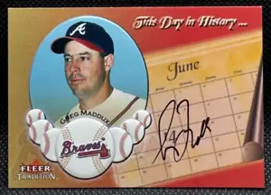 2002 Fleer Tradition - Greg Maddux - This Day in History Autograph - Auto Braves - Picture 1 of 4