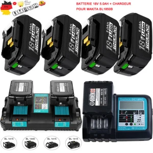 For MAKITA BL1850B NEW 18V LXT Lithium‑Ion 5.0 Ah 18 Volt Battery Pack+Ladegerät - Imagen 1 de 27