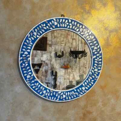 mother of pearl mirror ,decorative mirrors, bone inlay mirrors - Image 1 of 4