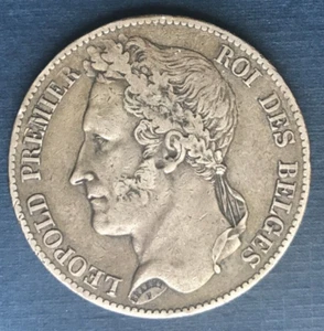 🇧🇪🇧🇪🇧🇪  1849 BELGIUM 5 FRANCS,  5 Francs - Léopold I  🇧🇪🇧🇪🇧🇪 - Picture 1 of 5