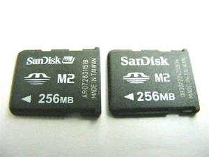 2 X 256MB Memory Stick Micro M2 ( 2 x 256 MB MS Micro M2 ) SanDisk gebraucht . - Bild 1 von 1