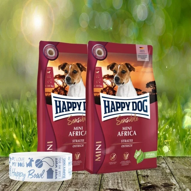 Happy Dog Supreme Mini Africa 2 x 4 kg + Happy Dog Futternapf *geschenkt* - Bild 1 von 1