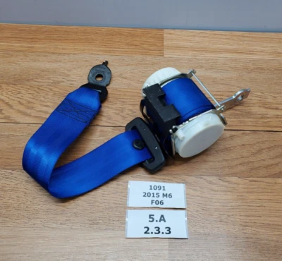 ✅ 12-19 OEM BMW F06 M6 640 650 Rear Driver Seat Belt Seatbelt Retractor Blue * - Image 1 of 4