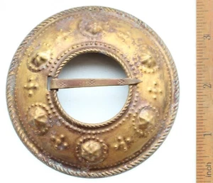 Vintage Ornament Decorated Brooch Pin Fibula 90 mm - Picture 1 of 3
