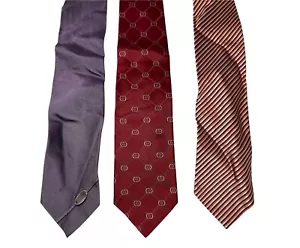 Lot Of 3 GUCCI Vintage Suit Ties Monogram Chain Pattern Rare - Picture 1 of 3