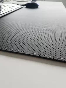 PM Schreibtischunterlage sanft lux Leder perfori 90x50 Schwarz Silbergraue Naht - Bild 1 von 4