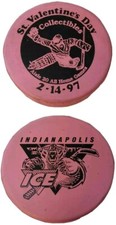 2014 RARE INDIANAPOLIS ICE PINK Valentine's day HOCKEY PUCK CHL PUCK CANADA