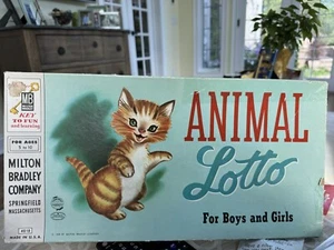 Vintage 1958 Milton Bradley Game! Animal Lotto!! Ages 5-10 - Picture 1 of 9