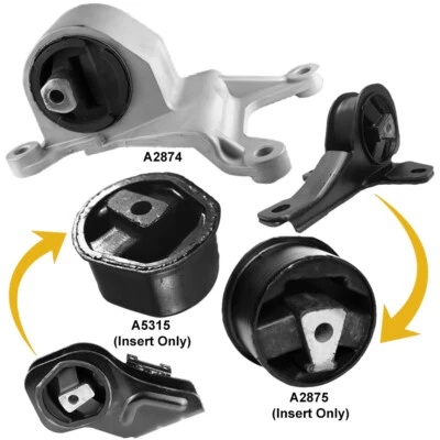 Automatic Transmission Mounts 3PCS Set for Pontiac Grand AM 05-02 L4-2.2L - Image 1 of 4