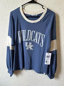 47 Brand Women’s Large Kentucky Wildcats UK Long Sleeve T-Shirt Raglan New NWT - Picture 1 of 5