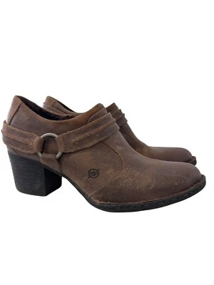 Born Shelby Arnés Botín al Tobillo Talla 8 Punta Redonda Cuero Marrón Rancho Western Foto 1 de 4