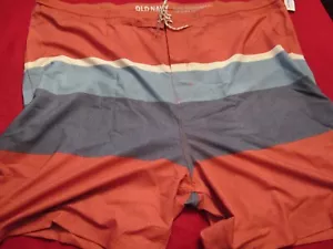 Old Navy Mens Swim Trunks Shorts Multi Stripe 8” Inseam Size 54 NWT - Picture 1 of 6