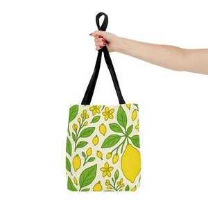 Lemon Blossom Tote Bag - Cute Eco-Friendly Shopping Bag, Summer Gift, Reusable - Picture 1 of 21