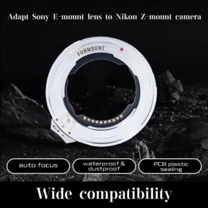 Funmount ETZ PRO Auto Focus Lens Adapter Ring for Sony E to Nikon Z Camera ZFC - Picture 1 of 12