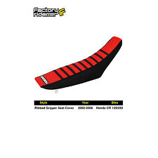 2002-2008 HONDA CR 125-250 SEAT COVER by Enjoy MFG BLACK & RED w/ BLACK RIBS #55