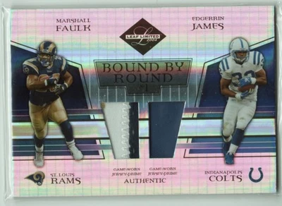 Leaf Limited Bound Round Prime 2004 #BR13 Marshall Faulk Edgerrin James #'d/25 Foto 1 de 2