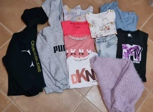 GIRLS BUNDLE Size 9 -10: Jumpers, Denim Jeans, DKNY, CALVIN KLEIN, PUMA - Picture 1 of 5
